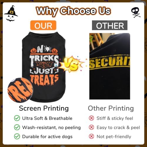 BINGPET 2PCS Dog Halloween Costume, Soft Cotton Puppy Shirt, Trick or Treat - Image 4