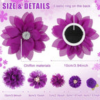 Hoteam 50 Pcs Dog Collar Flowers Bows Accessories, Purple - Image 2