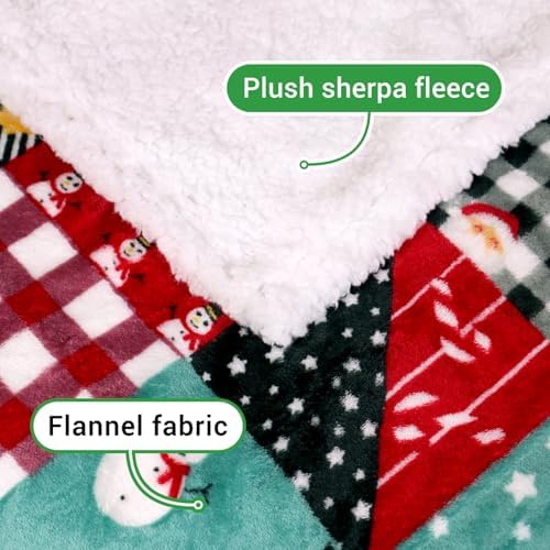 Gogreen Christmas Sherpa Fleece Twin Blanket for Couch Bed Sofa Adults -Soft and Warm Blanket for Winter, Thick and Fuzzy Throw Blanket (Twin - 60" x 80") - Q - Image 4