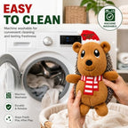Christmas Hedgehog Squeaky Dog Toy for Small & Medium Dogs, Soft Plush Stuffed Puppy Toy with Built-In Squeaker, Interactive Indoor Play Toy for Gentle Chewers, Machine Washable Holiday Dog Gift - Image 6