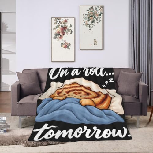Sleepy Cinnamon Roll Blanket Throw Gift for Girls Women 60"X50" - Image 3