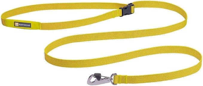 Ruffwear, Flagline Dog Leash, Lightweight Hands‑Free 6.5 ft Lead, Adjustable Waist‑Worn or Handheld, Lockable Swivel Crux Clip, Low‑Profile Pick‑Up Bag Stash Pocket, Lichen Green