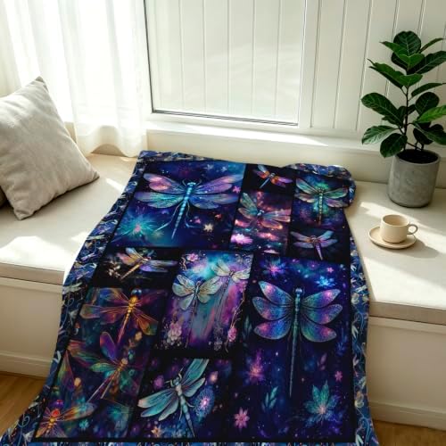 Dragonfly Blanket Dragonfly Throw Blanket Gifts for Women Men Boys Girls Kids Adults Super Soft Cozy Plush Fluffy Fuzzy Fleece Blanket Home Decor 50''X60'' - Image 4