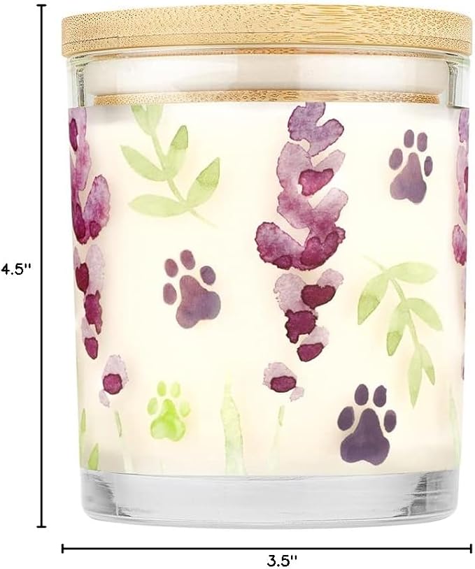 Pet House Candle 2 Pack - Plant-Based/Soy - Clean Burning Scented, Long Lasting Pet Odor Candle for Home - Fresh Citrus, Lavender Green Tea