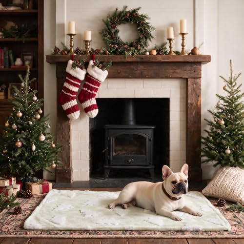 Horaldaily Beige Christmas Trees Shape 3D Textured Pets Blanket 30x40 - Image 4