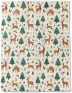Reindeer Christmas Decorative Throw Blanket, Deer Tree Snowflake Print Decoration, Flannel Winter Blankets for Couch Bed Sofa, Holiday Home Decor, Xmas Festival Gifts for Adults 40x50 Inch by AINORI