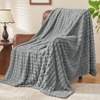 BEDELITE Grey Fleece Twin Blanket for Couch Dorm Room Decor, 60x80 Inch - Image 4
