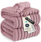 Bedsure Soft Full Size Fleece Blankets for Bed Pink 84"x90" by BEDSURE
