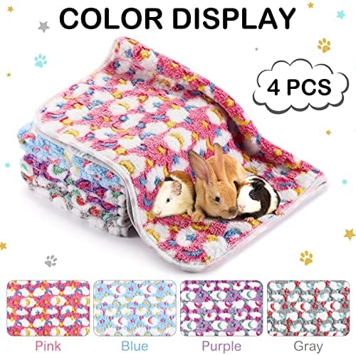 Reginary 4 Pcs Guinea Pig Fleece Cage Liners, Moon Star, 24 x 16 Inch - Image 6