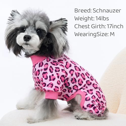 XPUDAC 4 Pack Dog Pajamas Pink Dog Clothes for Small Dogs Outfit, S - Image 3