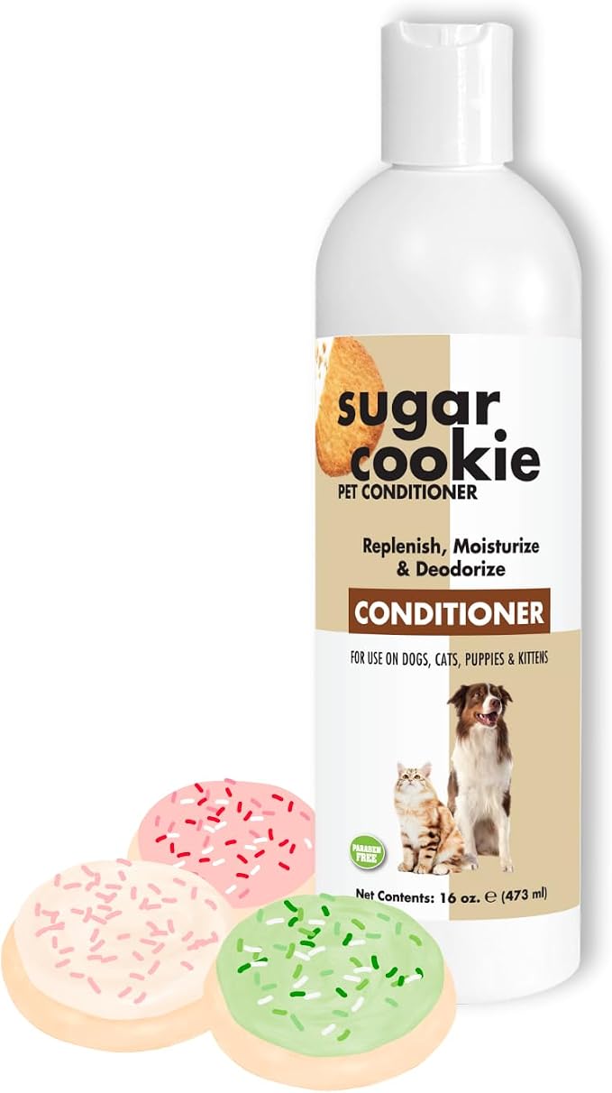 Showseason® Sugar Cookie Pet Conditioner 16 oz | Long-Lasting Odor Eliminator | Paraben-Free | Biodegradable and Non-Toxic | Made in USA