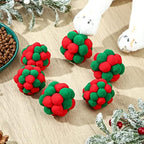 Queekay 6 Pieces Christmas Cat Toy Balls with Bell, 2 Sizes Soft Fuzzy Colorful Interactive Kitten Cat Toys - Image 7