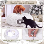 Christmas Tree Cat Tunnel 36 in Donut Bed, White, Bubble Fleec, Fluffy - Image 5