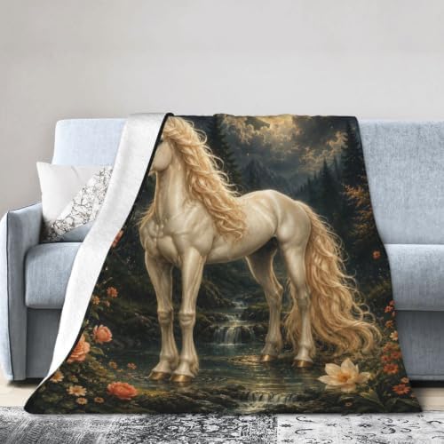 Unicorn Blanket Moon Fantasy Forest Throw Stuff Gifts 50"x40" - Image 2