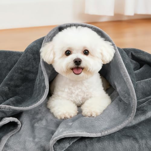 LOOBANI Waterproof Dog Blanket for Small Dogs, Pet Blanket 30" x 40", Grey - Image 6