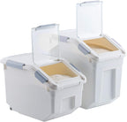 LISM 2 Pack Dog Food Storage Container with Scoop,Large Airtight Pet Dog Food Bin,Container for Dog Treats Rice,Dog Cat Dry Food Bin,Baking Supplies,Flour,Rice,Kitchen Pantry Cereal(15 LB)