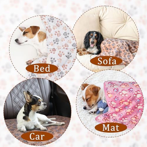 1 Pack 3 Blankets for Dog Puppy Cat (Medium 30x20'', White, Pink, Blue) - Image 4