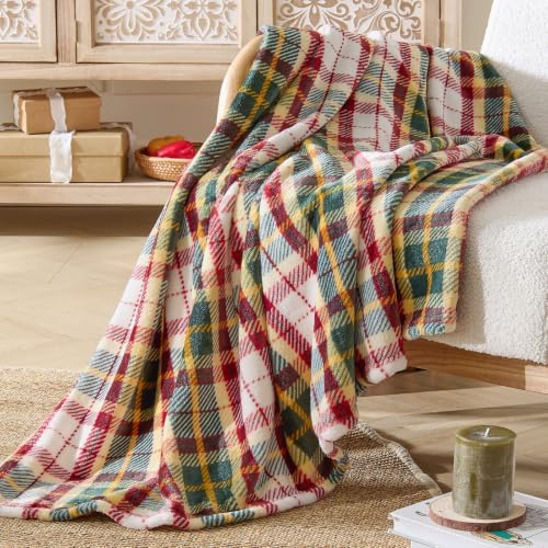 BEDELITE Tartan Plaid Fleece Twin Blanket for Couch, Christmas, 60"x80" - Image 6