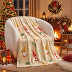 Gnome Spring Fleece Throw Blanket,Yellow Daisy Flannel Blankets,50"x60" by CozyBlankets