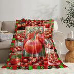 Tomato Blanket for Girls Women Adults Kids Soft Cozy Fleece Healthy Fruits Vegetables Throw Blankets Gifts Warm Flannel Plush Lightweight Decor for Couch Bed Sofa 80"X60" - Image 4