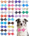 PET SHOW 30 Pack Paw Print Dog Bowties Bulk for Large Dogs by PETSHOW