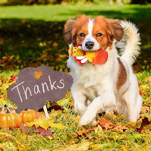 Malier 3 Pack Thanksgiving Turkey Latex Dog Toys, Interactive Play Dog Toys for Small Medium Dogs - Image 6