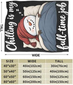 Sleepy Snowman Blanket Throw Gift for Girls Women 80"X60" - Image 6
