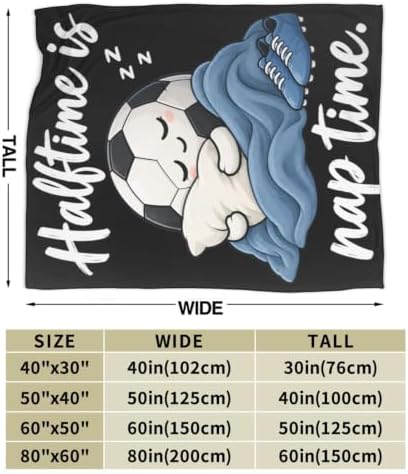 Sleepy Soccer Blanket Throw Gift for Girls Women 60"X50" - Image 7