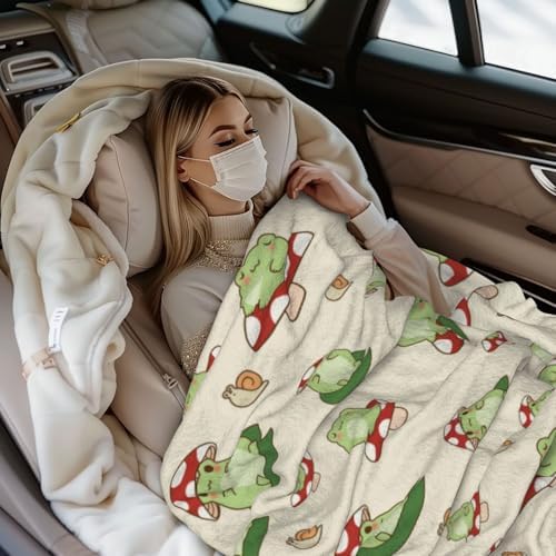 Cute Frogs Fuzzy Throw Blanket for Women Men Girls Boys Soft Cozy Fleece Blanket for Bedroom Living Rooms Sofa Couch 80"x60" - Image 3