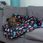 Pet Dog Cat Blanket Ultra Soft Cozy Fleece Paw Print Design Machine Washable Durable for Crates Beds Sofas Travel (Garden of Paws, Medium) - Image 6