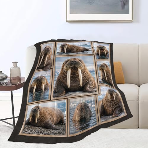 Walrus Blanket, Arctic Animal Throw Gift for Kids Adults 60"X50" - Image 6