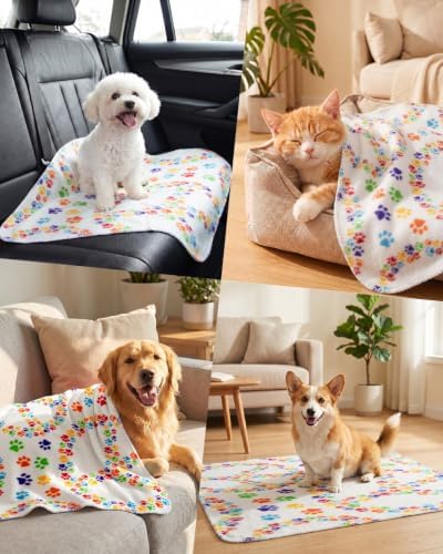 Comsmart Dog Blankets, 6 Pack Fleece Pet Blankets, 39x35 inches, White - Image 6