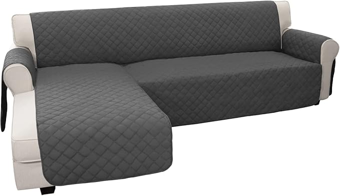 Easy-Going Sectional Couch Covers for Dogs L Shape Sofa Cover Reversible Sofa Slipcover Chaise Lounge Cover Furniture Protector Cover for Pets Dog Cat (Small, Dark Gray/Dark Gray) | Soft Sofa Slipcover For Dogs, Fits Left/Right Chaise Lounge Protector,...