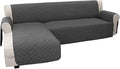 Easy-Going Sectional Couch Covers for Dogs L Shape Sofa Cover Reversible Sofa Slipcover Chaise Lounge Cover Furniture Protector Cover for Pets Dog Cat (Small, Dark Gray/Dark Gray) | Soft Sofa Slipcover For Dogs, Fits Left/Right Chaise Lounge Protector,...