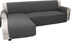 Easy-Going Sectional Couch Covers for Dogs L Shape Sofa Cover Reversible Sofa Slipcover Chaise Lounge Cover Furniture Protector Cover for Pets Dog Cat (Small, Dark Gray/Dark Gray) | Soft Sofa Slipcover For Dogs, Fits Left/Right Chaise Lounge Protector,...