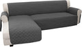 Easy-Going Sectional Couch Covers for Dogs L Shape Sofa Cover Reversible Sofa Slipcover Chaise Lounge Cover Furniture Protector Cover for Pets Dog Cat (Large, Dark Gray/Dark Gray) | Soft Sofa Slipcover For Dogs, Fits Left/Right Chaise Lounge Protector,...