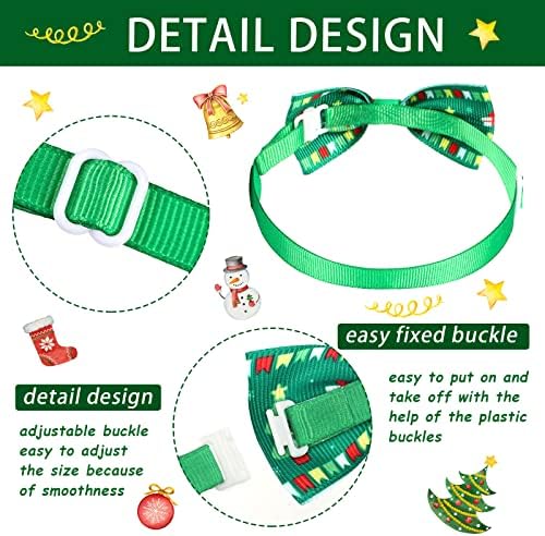 Sadnyy 50 Pcs Christmas Dog Bow Ties Neckties Adjustable Collar - Image 7