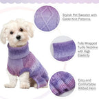 QBLEEV Dog Sweater Dress, Dog Christmas Sweaters for Small Dogs, Pullover Puppy Sweaters Purple Pet Sweaters Warm Winter Fall Dog Sweaters Vest Turtleneck Holiday Dog Sweaters for Dogs Girls Boys S - Image 3