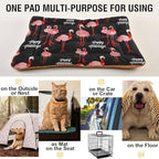 Dog Bed Mat Tropical Flamingo Christmas Washable Anti-Slip Bottom Fluffy Comfy Kennel Pad Cat Crate Pet Mat, 18 x 24 Inches - Image 5