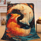Fox Throw Blanket Orange and White Fox Stuff Gifts for Kids Girls Boys Adults Women Men Soft Cozy Warm Plush Fluffy Fuzzy Fleece Blanket Decor 60''X80'' - Image 3