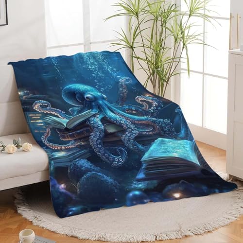 Octopus Throw Blanket Ocean Octopus Stuff Gifts for Kids Girls Boys Adults Women Man Soft Cozy Warm Plush Fluffy Fuzzy Fleece Blanket Decor 50''X60'' - Image 4
