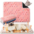 4 Pack Self Heating Cat Pad Self Warming Dog Mat, Dot, 16 x 20 Inch by Clysee