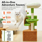 WOOCHPET Large Cat Tree with Condos and Hammock Tall Cat Tower - Image 3