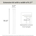 Lumizone Extra Tall Cat Gate Extension Kit 55.12" High 8.27" Wide White | Tall Pet Gate Dog Gate for Doorway Hallway Stairs Pressure Mounted Extra Wide 1.37" Gap No Drilling