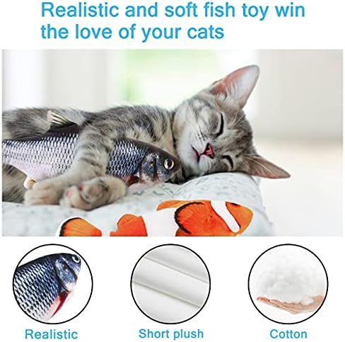 Interactive Cat Toys Flopping Fish with Catnip, Motion Activated Cat Toy - Image 4