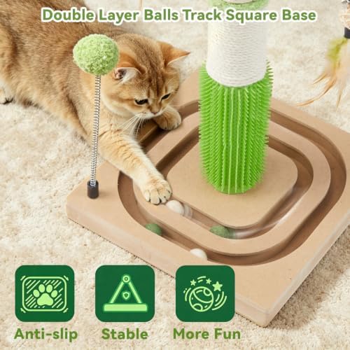 Cat Scratching Post with Stable Square Base for Indoor Small Cats&Kitten - Image 2