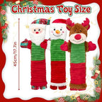 Christmas Squeaky Dog Toys with Crinkle Paper,No Stuffing Dog Toy for Large Dogs,Christmas Puppy Teething Toys to Keep Them Busy, Plush Interactive Long Lasting Chews for Aggressive Chewers - Image 2