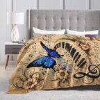 Piano Butterfly Blanket Music Lover Throw Stuff Gifts 50"x40" - Image 7