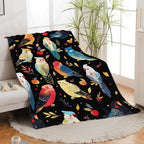 Parrot Bird Throw Blanket Cute Cockatiel Stuff Gifts for Kids Girls Boys Adults Women Men Soft Cozy Warm Plush Fluffy Fuzzy Fleece Blanket Decor 60''X80'' by Fuzawet