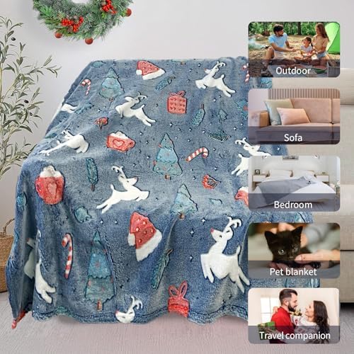 Christmas Blanket for Boys, Christmas Glow in The Dark Blanket for Kids/Toddler/Baby, Soft Fleece Blankets and Throw, Birthday 40"x 60" - Image 6